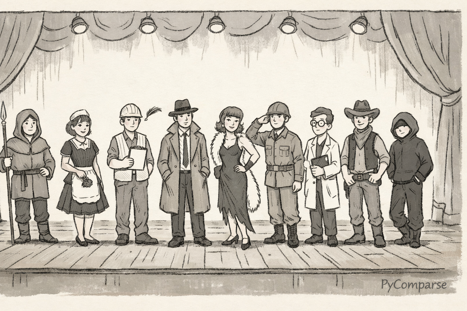 PyComparse cast lineup artwork